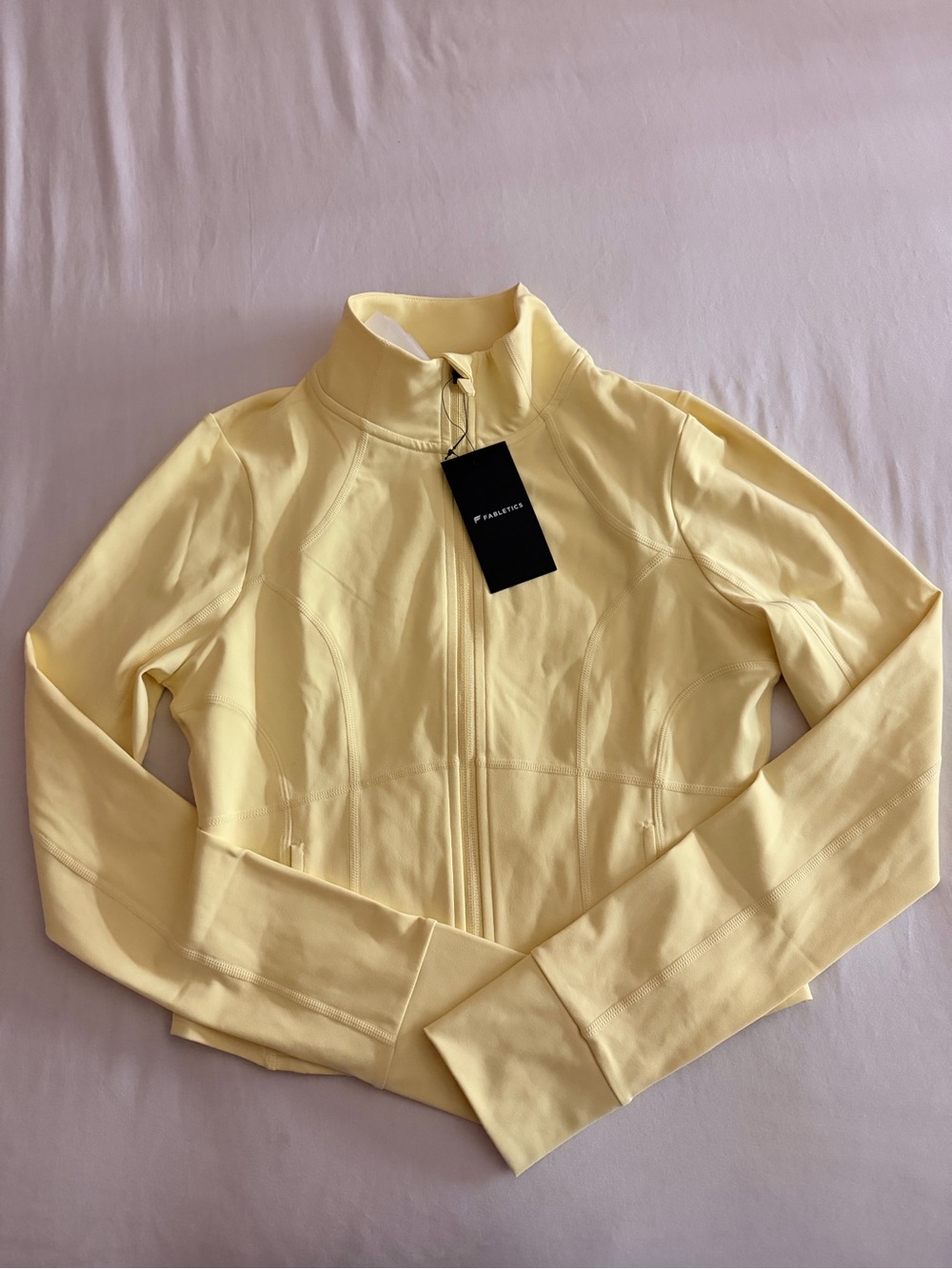 Fabletics yellow cropped jacket